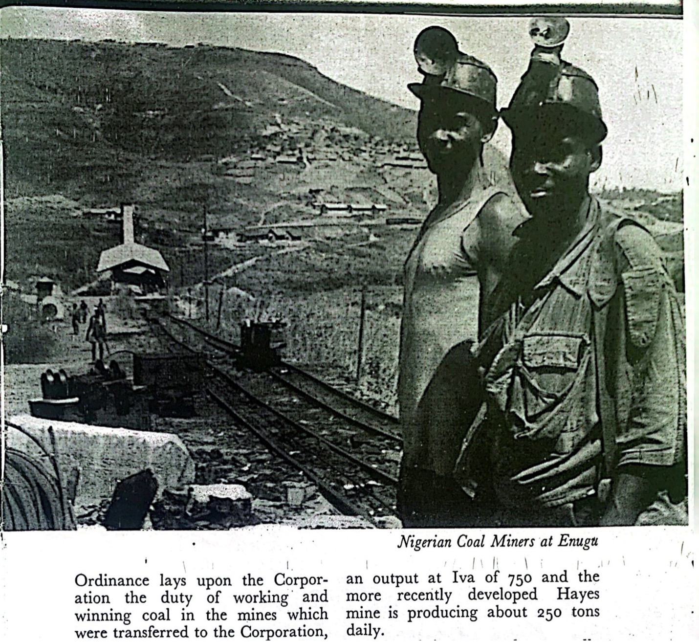 Image of Coal Miners at Enugu. National Archives Ibadan. 