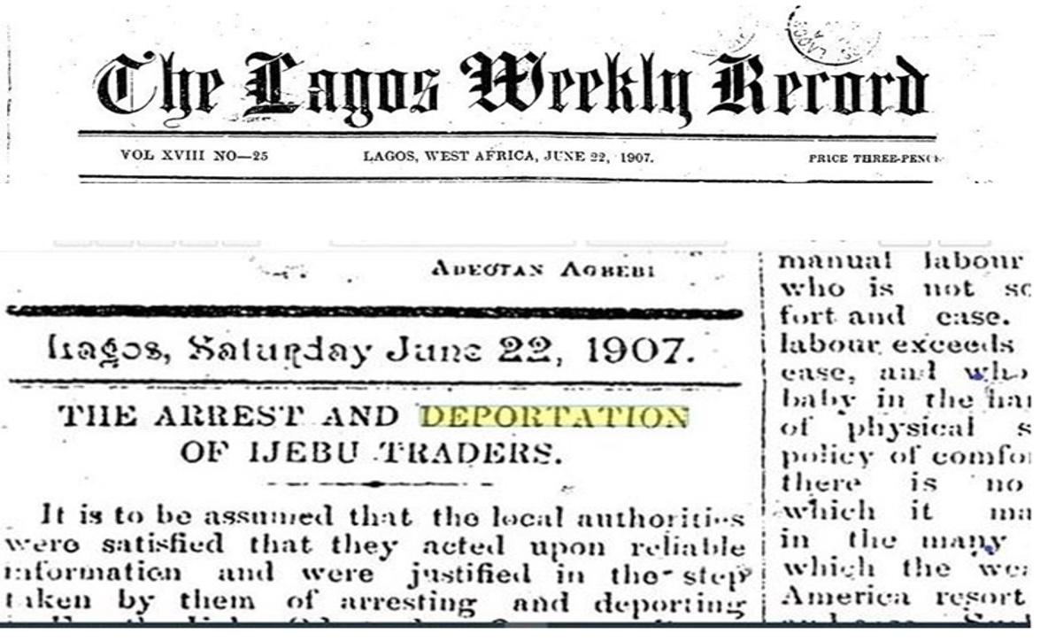 The Lagos Weekly Record, June 22, 1907, p.4